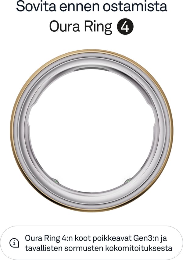 Oura Ring 4 smart ring, Gold, storlek 9