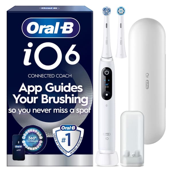Oral-B iO6 eltandborste, vit + resefodral