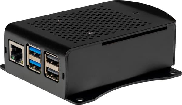 Raspberry Pi aluminiumhölje med fläkt, Raspberry Pi 5 B, svart