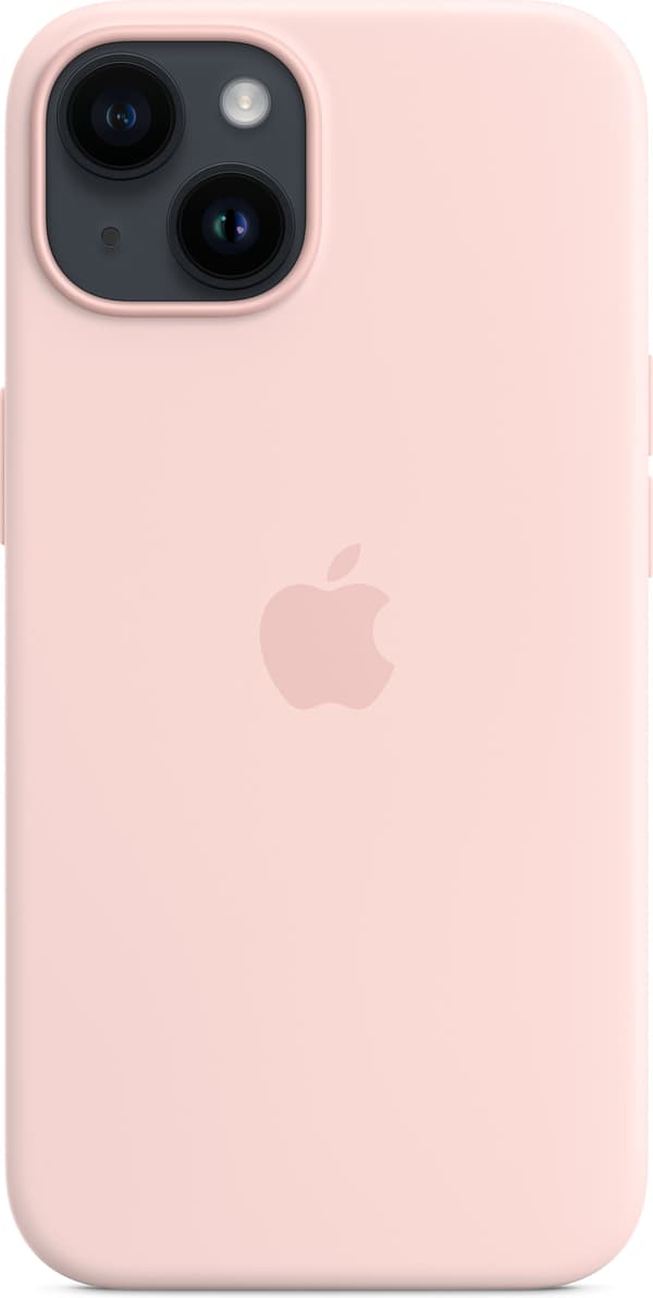 Apple iPhone 14 silikonskal MagSafe, kalkfärgad rosa