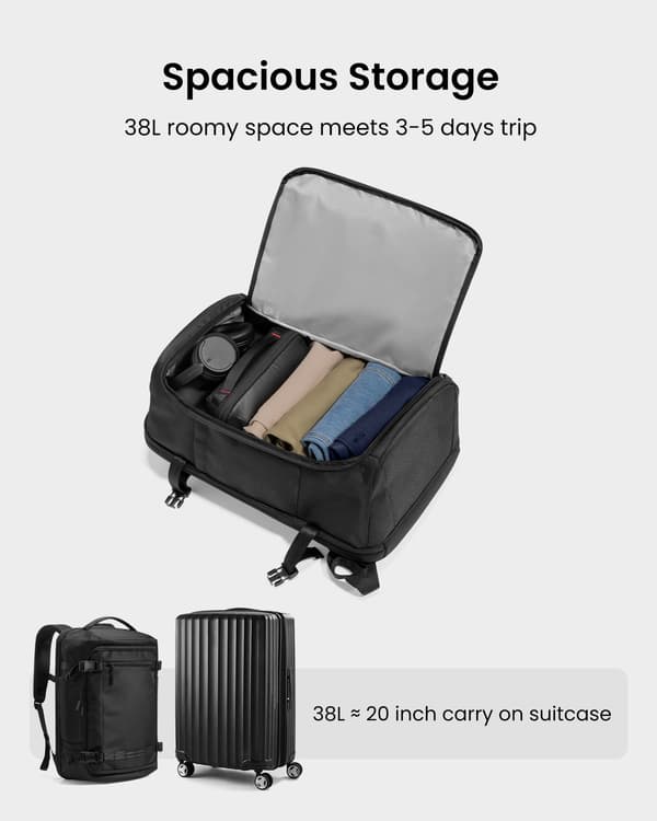 tomtoc Navigator T67 Travel Laptop ryggsäck, 17,3", svart