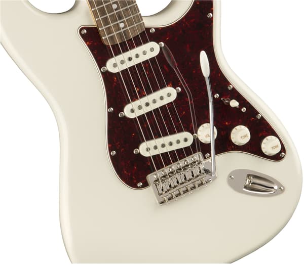 Squier Classic Vibe Stratocaster 70-tal - 6-strängad elgitarr, Olympic White