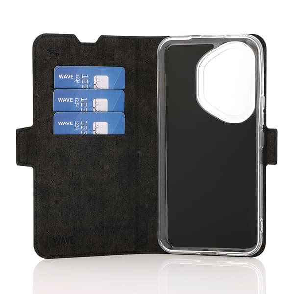 Wave Book Case skyddsfodral, Honor 400 Pro, svart