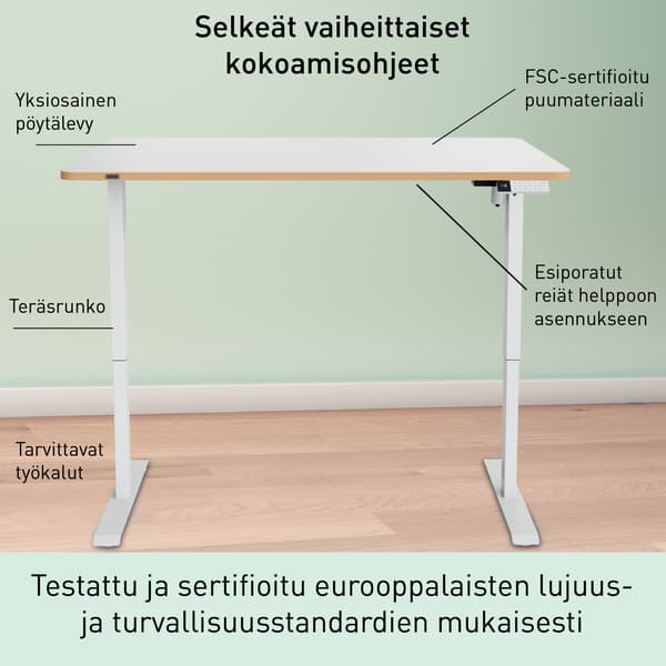 Leitz Ergo elektriskt skrivbord, 140 x 80 cm
