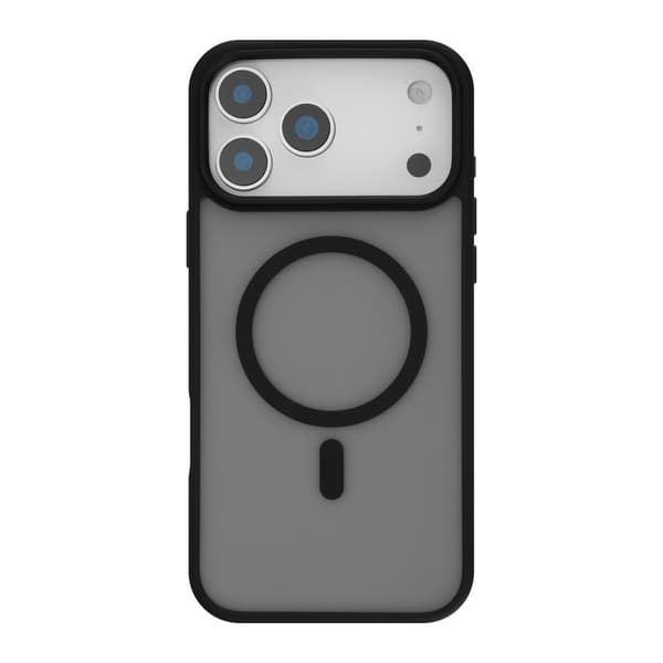 FoneKit MagSafe-kompatibelt Soft Touch skyddsfodral, iPhone 17 Pro Max, svart/grå