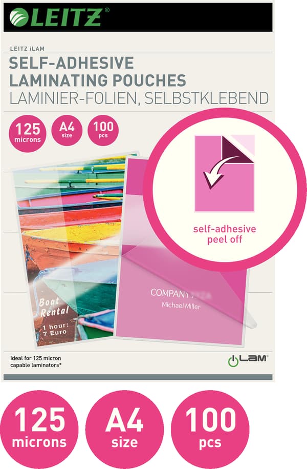 Leitz A4 125 mic -lamineringsficka, 100 st
