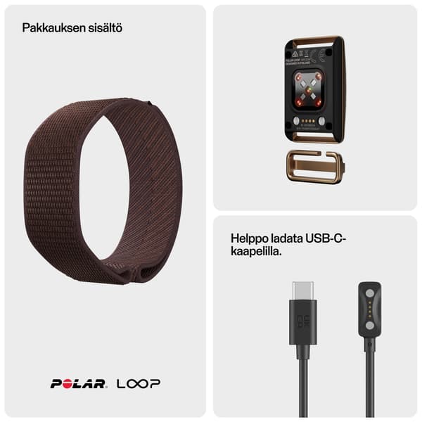 Polar Loop aktivitetsarmband, S-L, brun