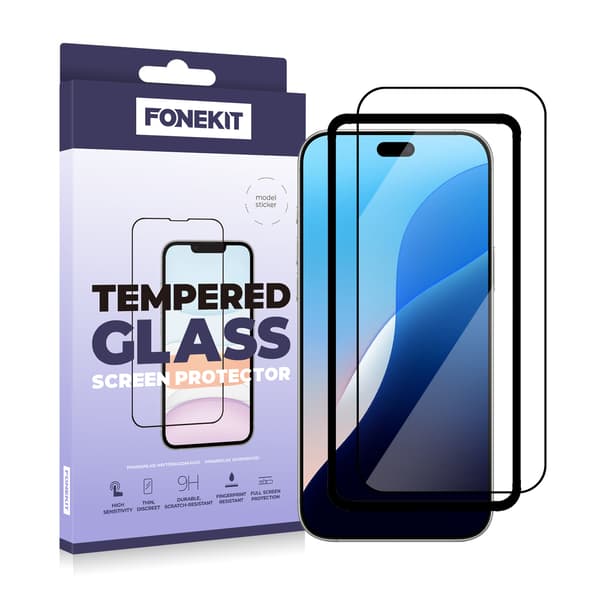 FoneKit Full Cover pansarglas, iPhone 18 Pro / 17 Pro