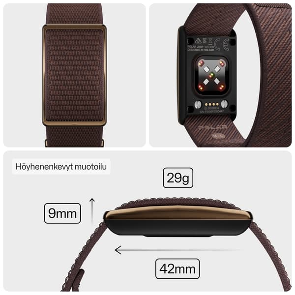 Polar Loop aktivitetsarmband, S-L, brun