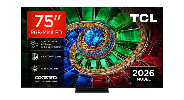 TCL 75" RM7L – 4K RGB Mini-LED Google TV