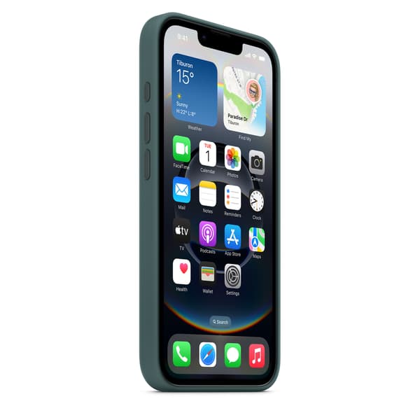 Apple iPhone 16:e silikonskal, dammgrön (MD3X4)