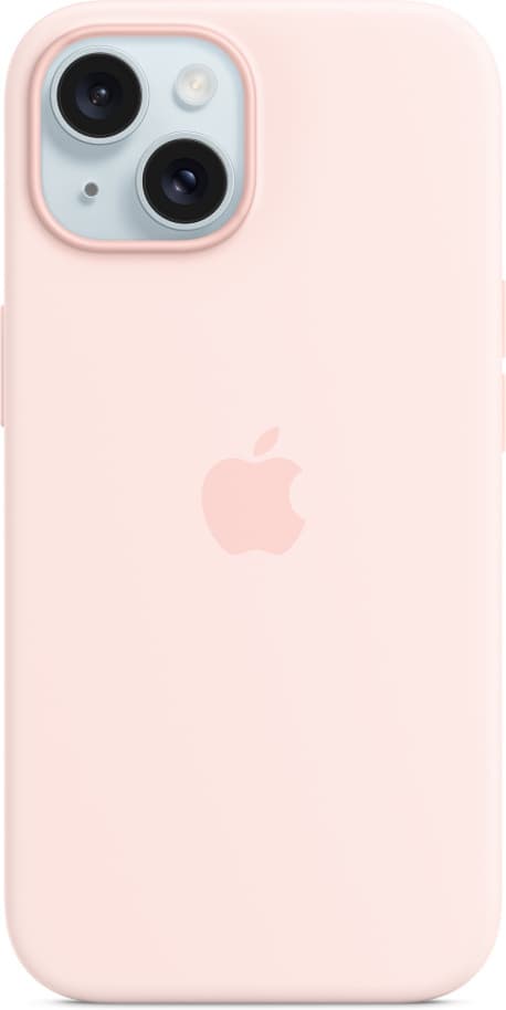 Apple iPhone 15 silikonfodral med MagSafe, rosa