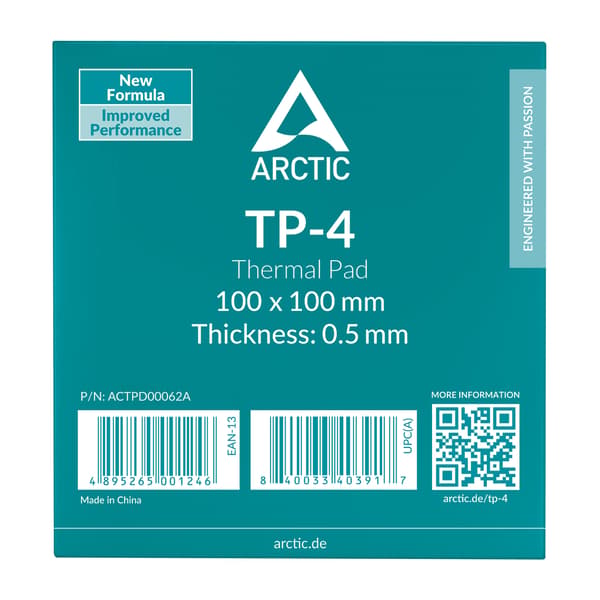 Arctic Cooling TP-4 värmeplatta, 100 x 100 x 0,5 mm, grå