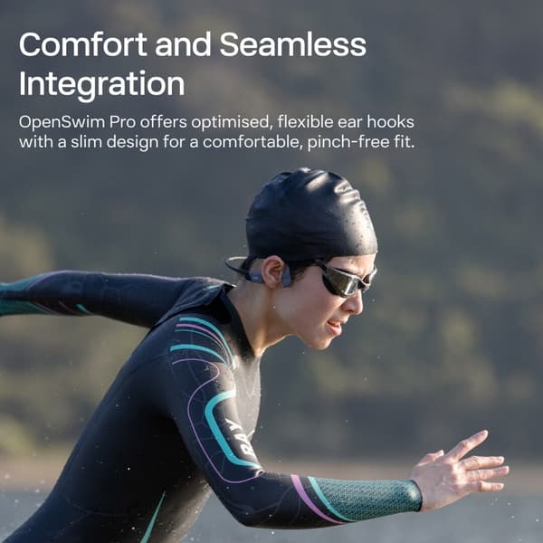 Shokz OpenSwim Pro benledningshörlurar, grå