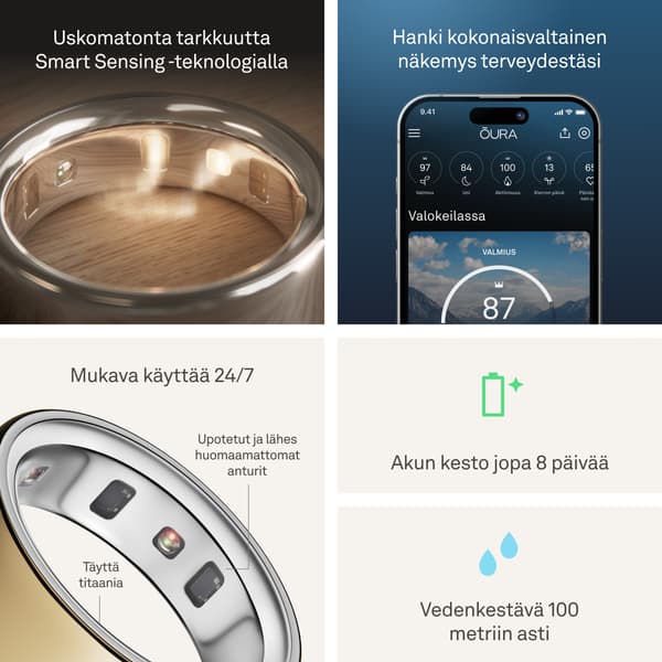 Oura Ring 4 smart ring, Gold, storlek 9