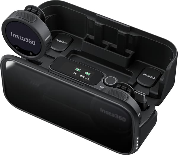 Insta360 Mic Pro (2 TX + 1 RX) trådlös mikrofon, svart