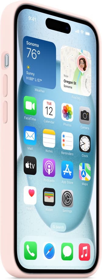 Apple iPhone 15 silikonfodral med MagSafe, rosa