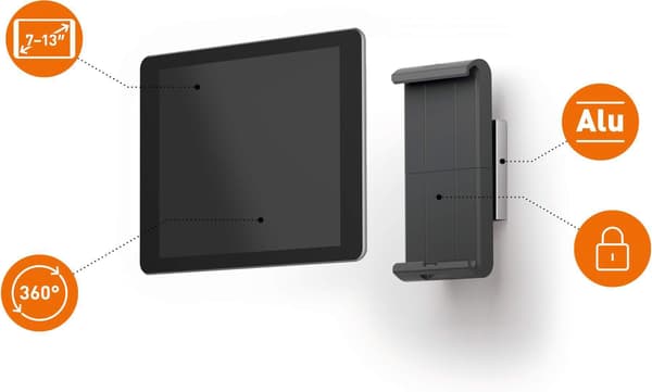 Durable -bordsstativ med väggmontering, silver