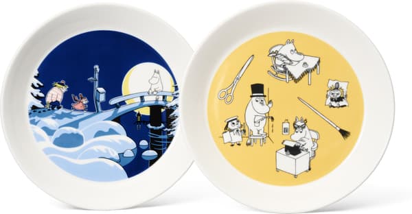 Arabia Mumin Kontor & Vinternatt -tallrikar, 19 cm