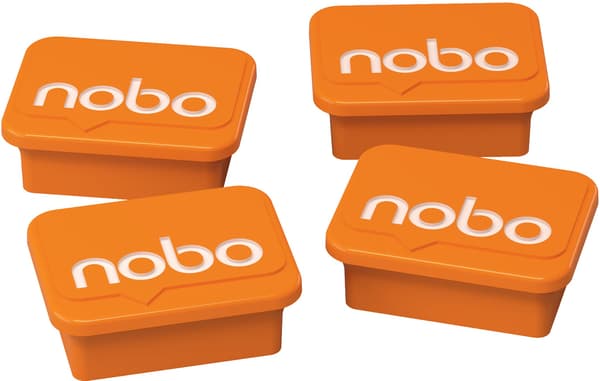 Nobo whiteboardmagneter, 4 st, orange