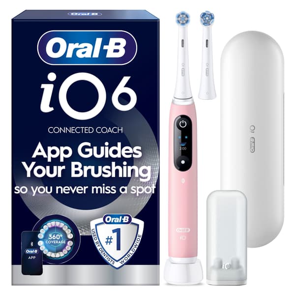 Oral-B iO6 eltandborste, rosa + resefodral
