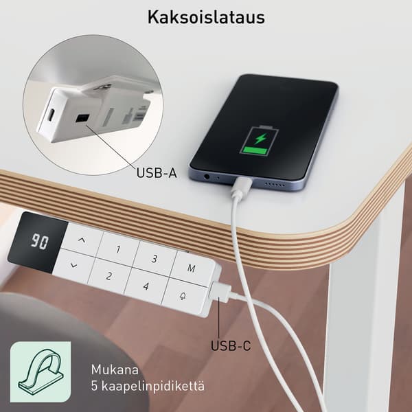 Leitz Ergo elektriskt skrivbord, 140 x 80 cm