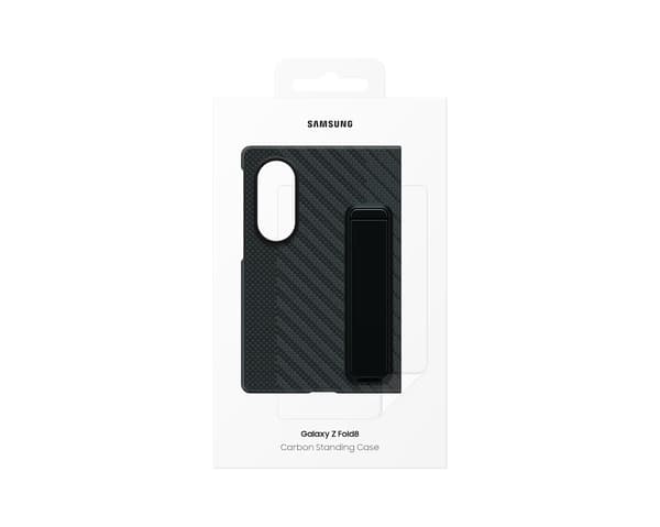 Samsung Galaxy Fold8 Carbon Stående skyddsfodral, svart