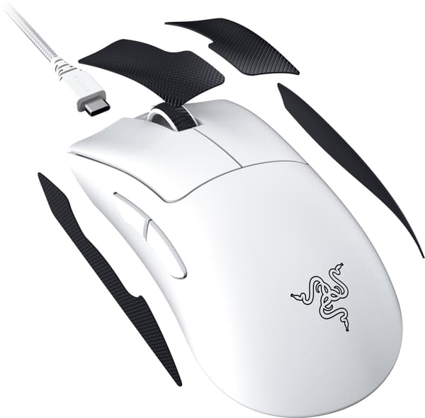 Razer Deathadder V3 Pro trådlös gamingmus, vit