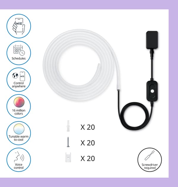 WiZ Udendørs RGBW LED-strips, 5 m, kit