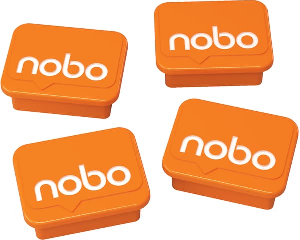 Nobo whiteboardmagneter, 4 st, orange