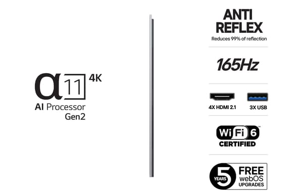 LG 55" OLED evo G5 – 4K TV med väggfäste