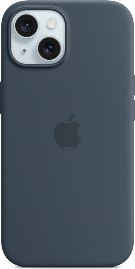 Apple iPhone 15 silikonfodral med MagSafe, stormblå