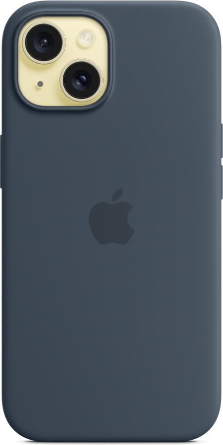 Apple iPhone 15 silikonfodral med MagSafe, stormblå
