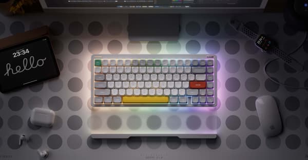 NuPhy Halo75 V2 mekaniskt speltangentbord, Ionic White, Raspberry-brytare
