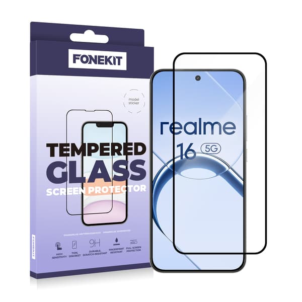 FoneKit Full Cover pansarglas, Realme 16 5G