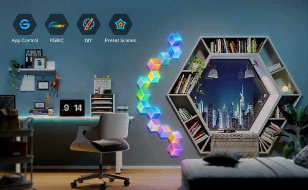Govee Glide Hexa Pro LED-ljuspaneler, 10 paneler