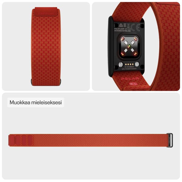 Polar Loop armband, S-L, orange