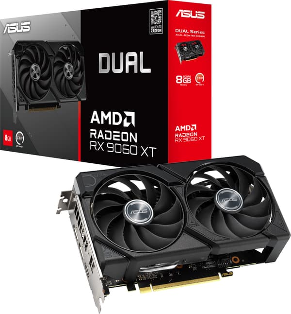 ASUS Dual RX 9060 XT grafikkort, 8 GB