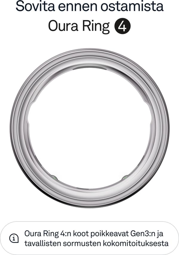 Oura Ring 4 smart ring, Silver, storlek 7
