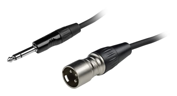 Fuj:tech 6,3 mm TRS – XLR hane signalkabel, 7 m, svart