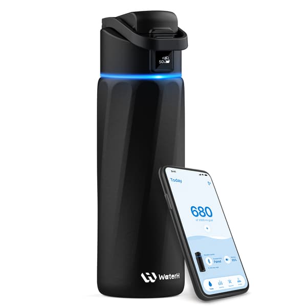 WaterH BOOST Chug Lid smart vattenflaska, 710 ml, svart
