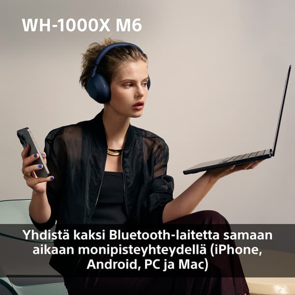 Sony WH-1000XM6 brusreducerande hörlurar, olivgrön