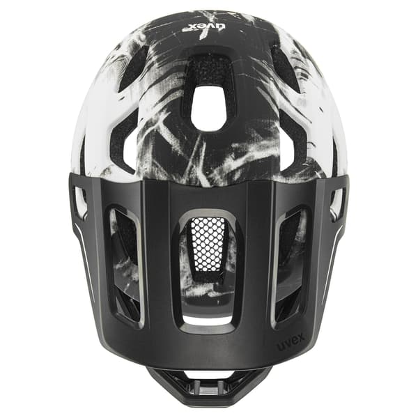 Uvex React JR Fullface cykelhjälm 52 - 56 cm, svart/vit matt