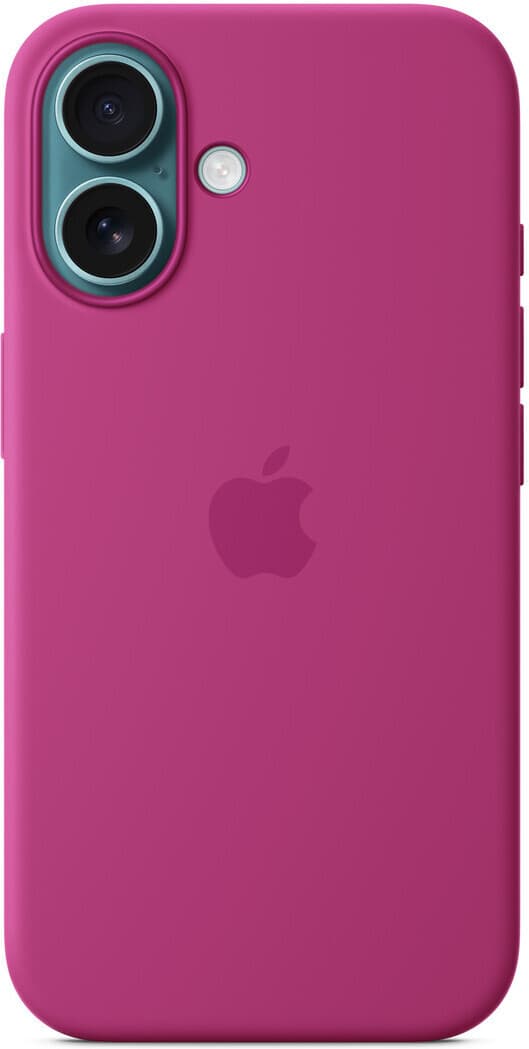 Apple iPhone 16 silikonfodral med MagSafe, fuksia