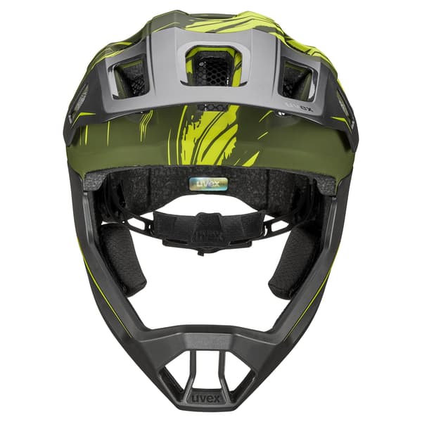 Uvex React JR Fullface cykelhjälm 52 - 56 cm, mörkoliv matt
