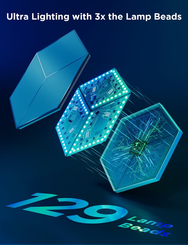 Govee Glide Hexagon Light Panels ultra smart vägglampa, 7-pack