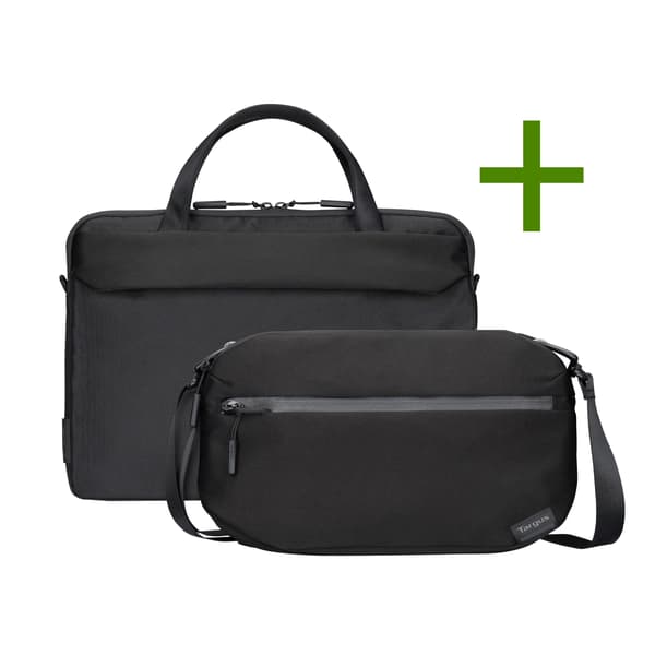 Targus Work+ 13–14" 3-i-1 Tech Brief datorväska, svart