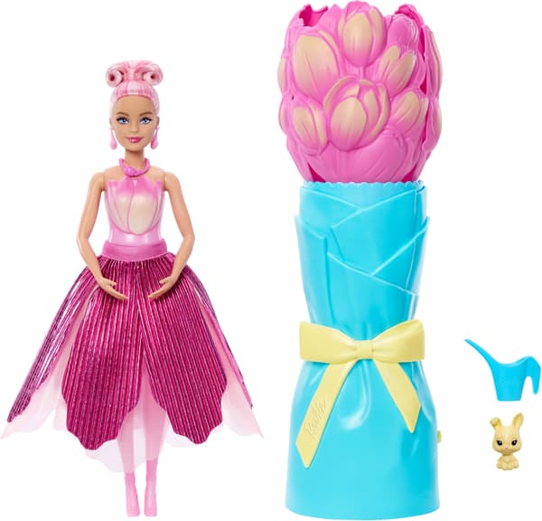 Barbie Flower Surprise modedocka, rosa