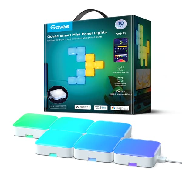 Govee Smart Mini Panel Lights smart vägglampa, 10 st