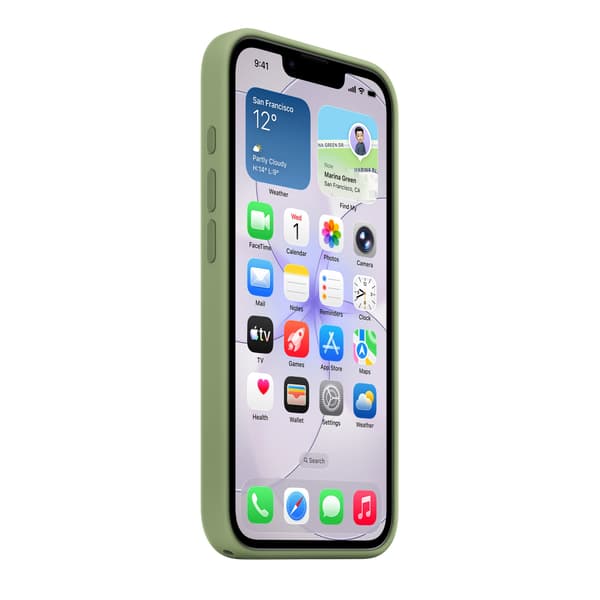 Apple iPhone 17e silikonskal, ljus mossa (MHWF4)